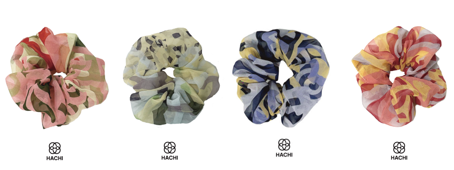 하치 HACHI 제품 이미지 - 단청 머리초 오간자 스크런치