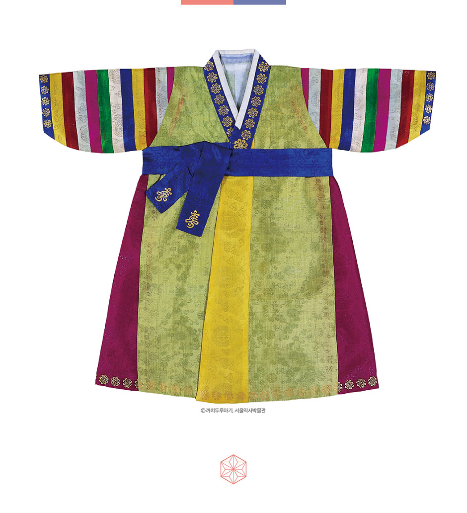 색을 동(한칸) 달았다~ 아이들도 새색시도 색동저고리