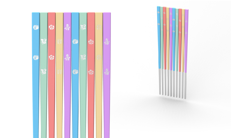 색동 젓가락 3D 디자인