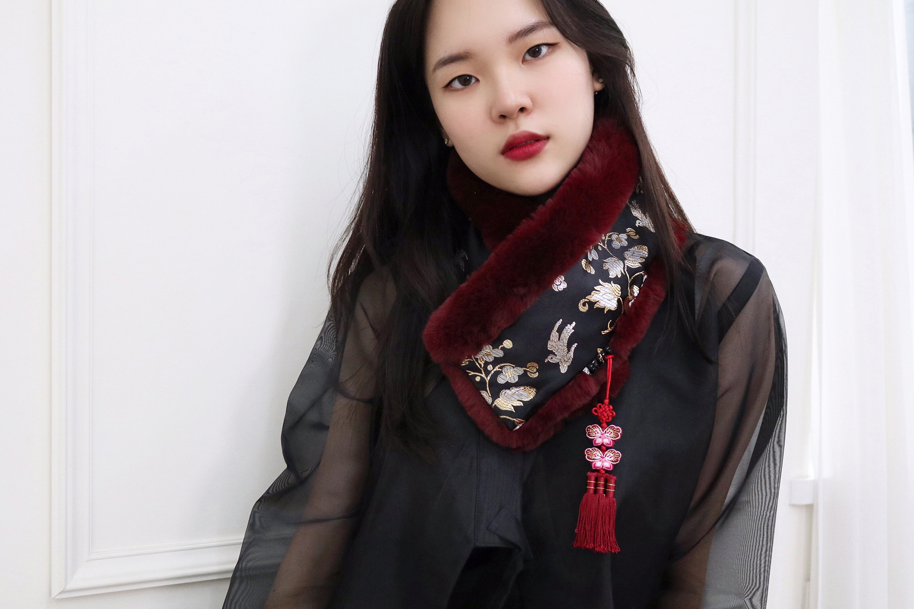 겨우살이 털목도리 검붉은 달빛 사진