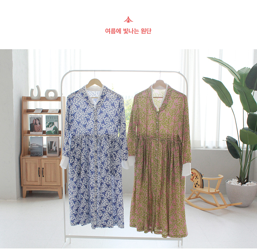 생활한복 봉황문 원삼깃 원피스 사진