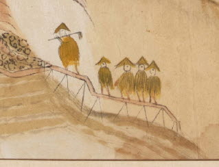 삿갓과 도롱이 착용 그림 산수화(20세기 전반)
