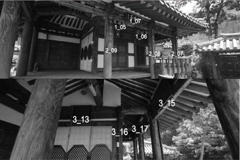 한루정 전면(上), 한루정 내부(下)